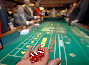 Las Vegas Craps Table with Dice