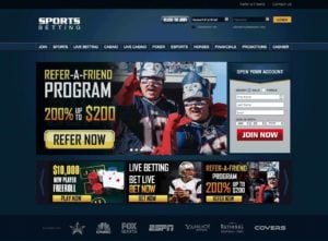 Sportsbetting Main Menu homepage