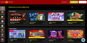 planet 7 casino online lobby