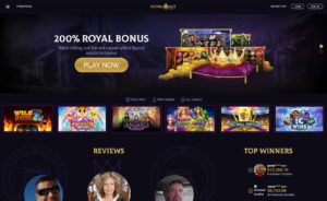 Royal Ace Casino Homepage Screenshot