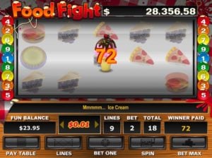 Food Fight Slots Ice Cream Bonus Win