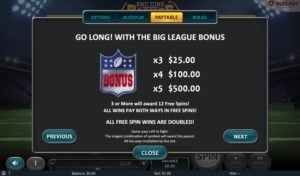 End Zone Riches Slot Big League Bonus