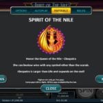 Spirit of the Nile Online Slot Paytable