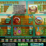 T-Rex Online Slots Pay Table Screenshot