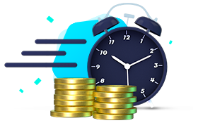 Bet Timing with Clock and Coin Stacks Icon