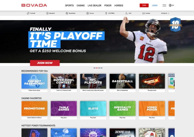 Bovada Sportsbook Screenshot