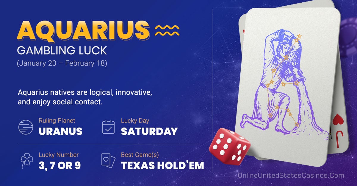 Aquarius Gambling Horoscope Infographic