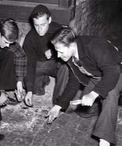 Young Men Playing Street Craps