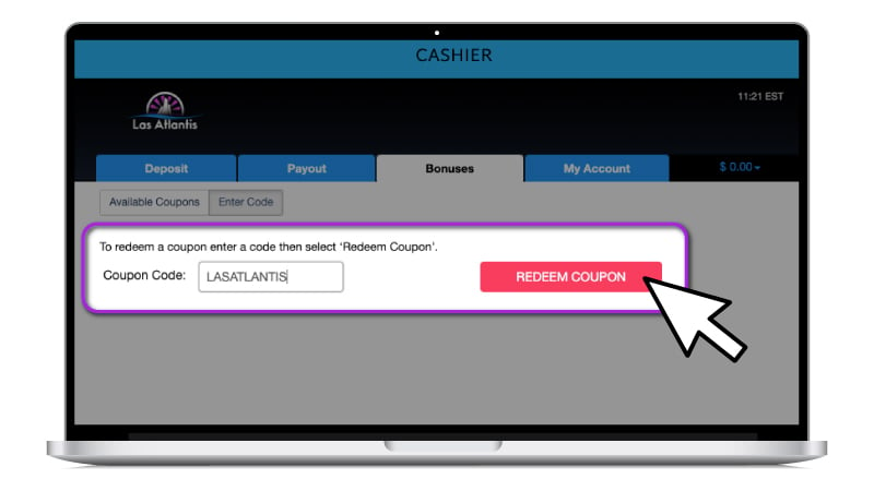Las Atlantis Casino Bonus Code Desktop