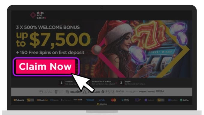 SlotsandCasino how to sign up desktop image