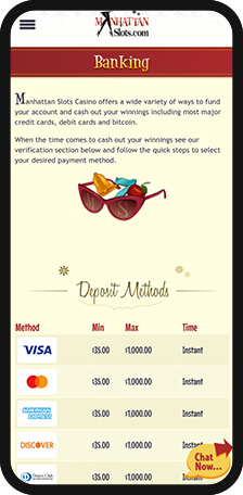 Manhattan Slots Banking Mobile