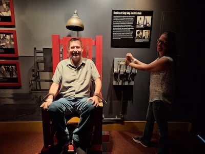 John and Kristina Mehaffey at the Mob Museum in Las Vegas