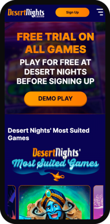 Desert Nights mobile games page screenshot 