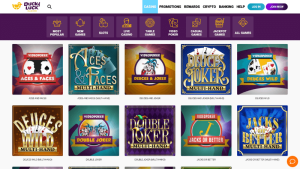 Screenshot of DuckyLuck's Video Poker Section