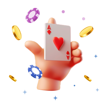 Dealer's hand holding an ace of hearts