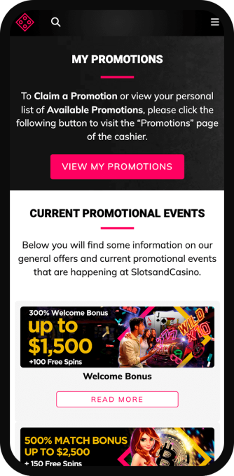 slotsandcasino mobile promotions