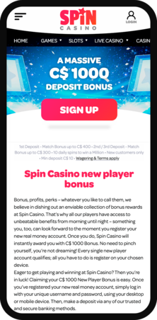 spin casino promotions