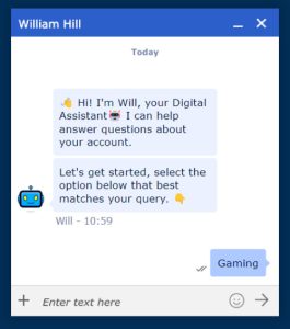 William Hill chat support